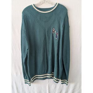 Vintage Expressions Golf Themed Knit Cotton Sweater Men's Size Large